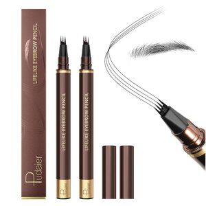 2 Pack Eyebrow Pen Waterproof Microblading Eyebrow Pencil 4 Tip Precise